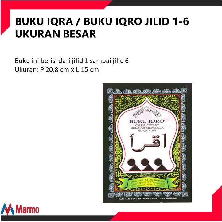 Jual BUKU IQRA / BUKU IQRO JILID 1-6 UKURAN BESAR | Shopee Indonesia