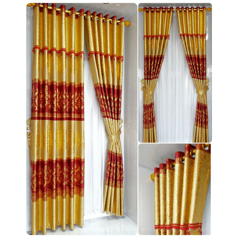 Jual Gorden Pintu Jendela Minimalis Kain Blackout Jakat Beludru 100%