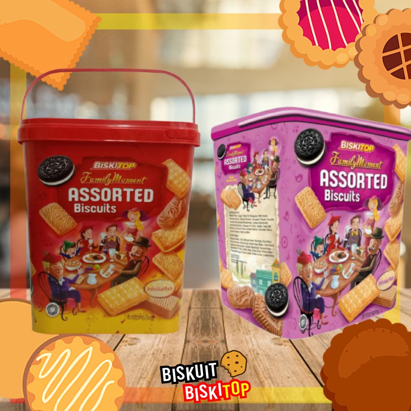 Jual B. BISKITOP - FAMILY MOMENT 1200Gr Assorted Biskuit Kaleng Wafer ...