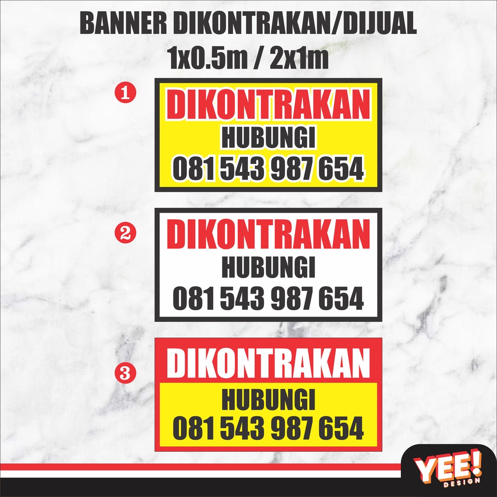Jual BANNER DIKONTRAKAN/DIJUAL 1X0.5m/2x1m | Shopee Indonesia