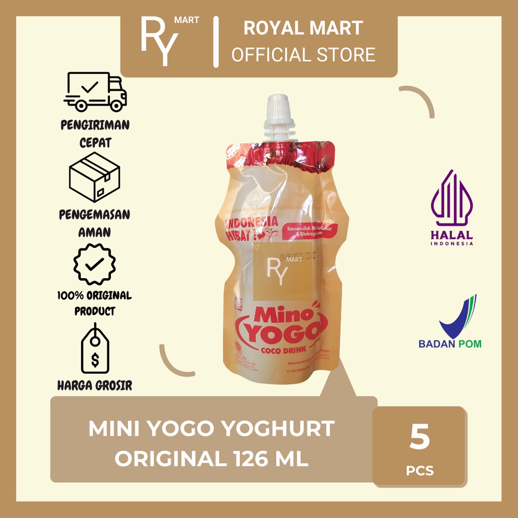 Jual Mini Yogo Minuman Jelly Yoghurt Original 126ml x 5's | Shopee ...