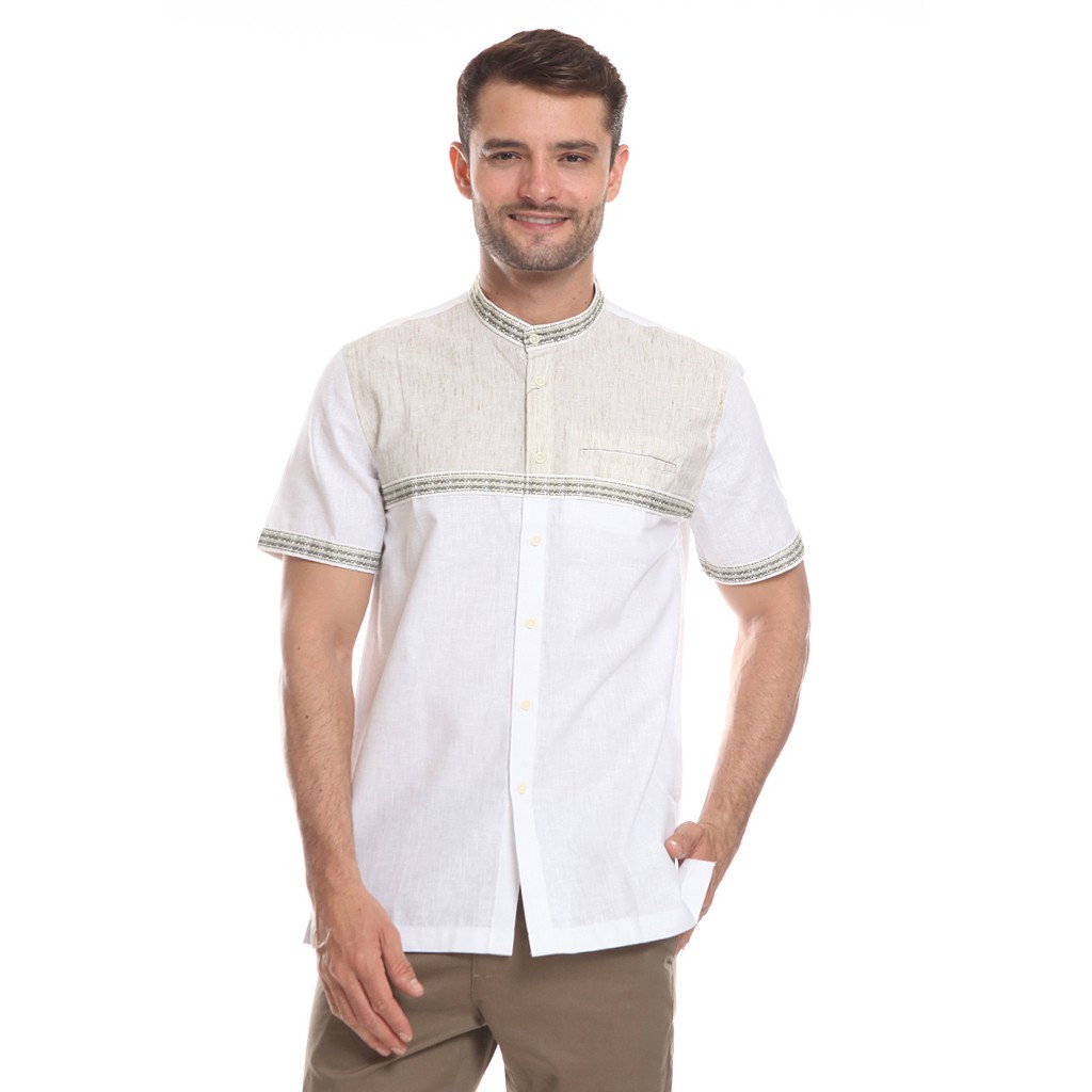 Little M Stripe Dobby Kemeja Koko Lengan Pendek Pria main image 1