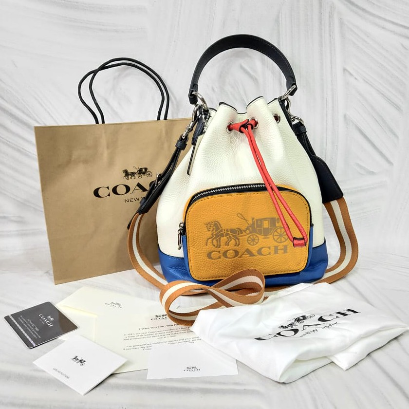 Jes drawstring bucket bag coach sale