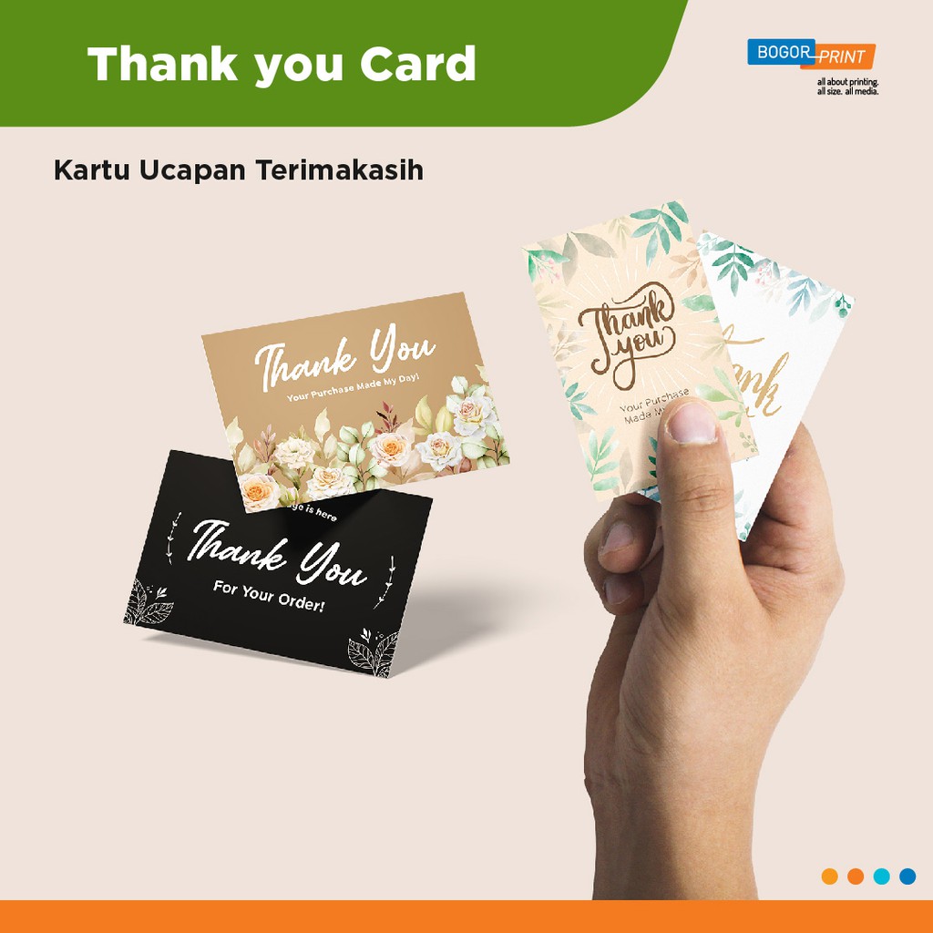 Jual Cetak Kartu Ucapan Terima Kasih Thank You Card Gift Card Art Karton Custom