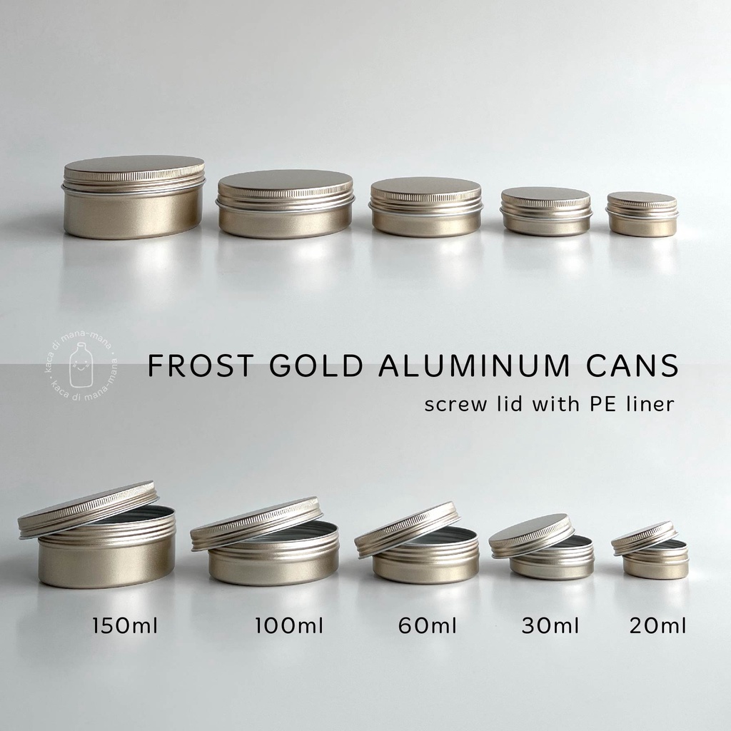 Jual Kaleng Pomade Aluminium Tin Can Pot Pomade FROST GOLD SCREW PE ...