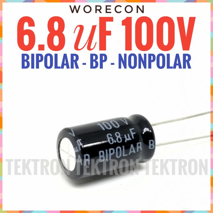 10 Condensatori Elettrolitici Non Polarizzati 6.8uF 100V – Per Audio, Tweeter E Altoparlanti, Custodia Alluminio 17x10mm, Montaggio PCB