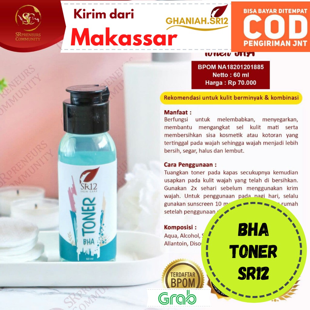 Jual SR12 MAKASSAR,, TONER AHA / BHA AMPUH UNTUK EKSFOLIASI AMAN BPOM