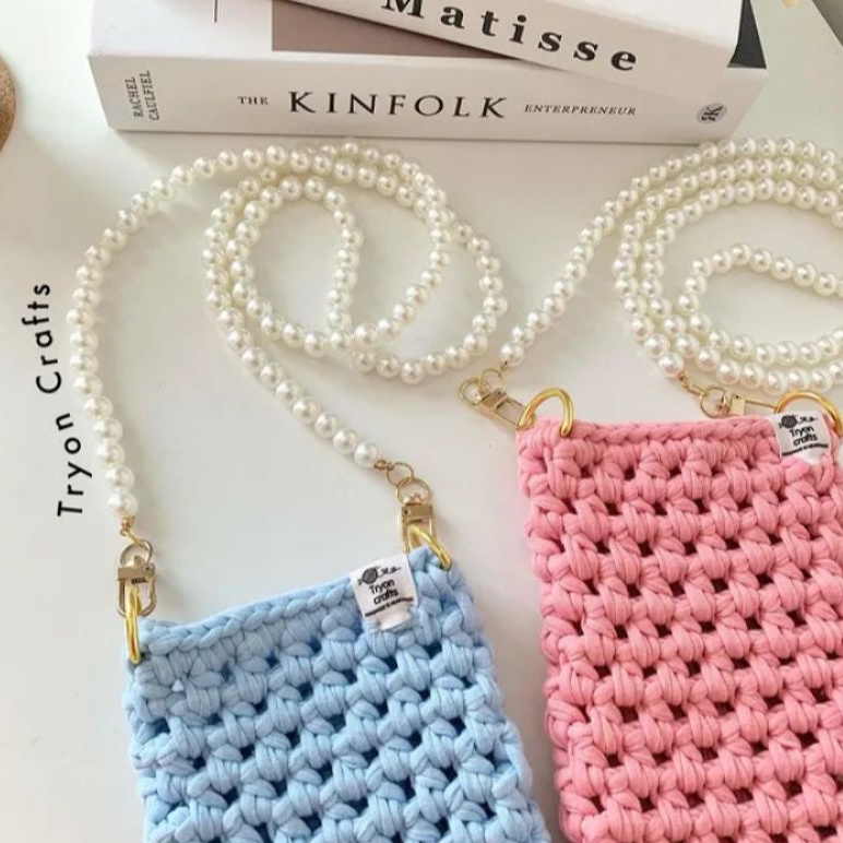 Jual Tryon Phone Bag Macrame/Tas HP/ Tas Selempang Wanita/ BISA REQUEST ...