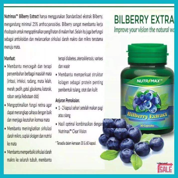 Jual AVITAMIN NUTRIMAX BILBERRY EXTRACT ISI 60 / KESEHATAN MATA MINUS