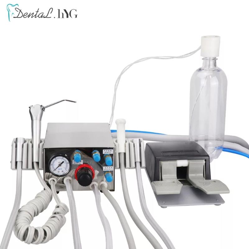 Portable Dental Turbine Unit 3 Way Syringe work with Air Compressor 2Hole/4Holes