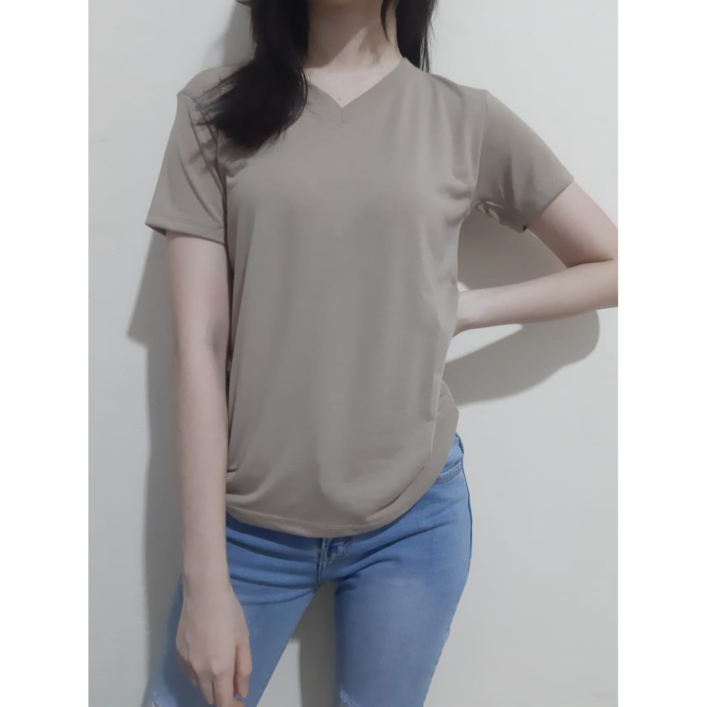 Jual Kaos Polos V Neck Cewe Shopee Indonesia