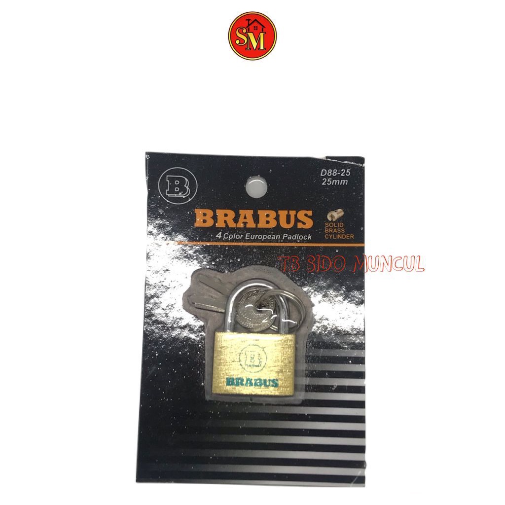 Jual Gembok Kuningan Brabus Leher Pendek 25 30 40 Dan 50 Mm Shopee