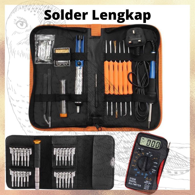 Jual Solder Set Lengkap Elektronik Handskit Soldering Iron Tool Kit