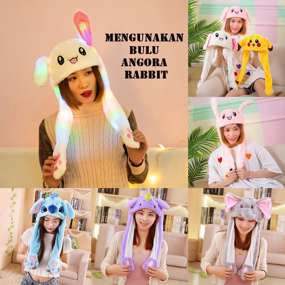 Jual Topi Korea LED Kelinci LUCU Bisa Berdiri Dan Menari - Bunny Ear ...
