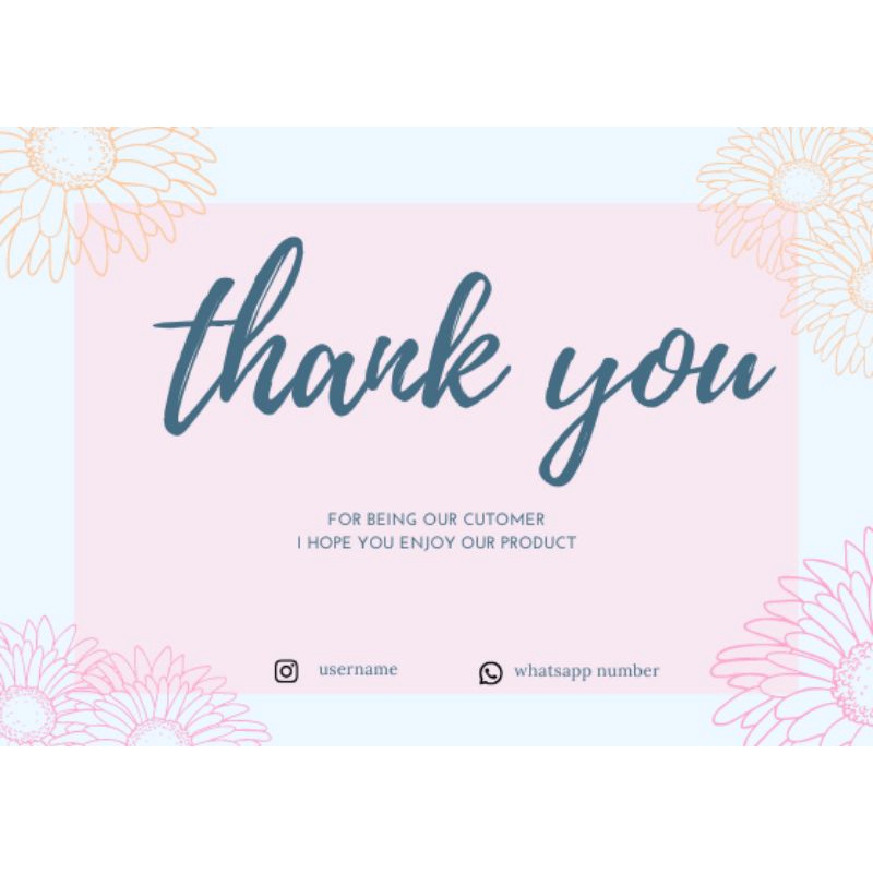 Jual CUSTOM | CUSTOM KARTU UCAPAN | THANK YOU CARD | THANK YOU CARD