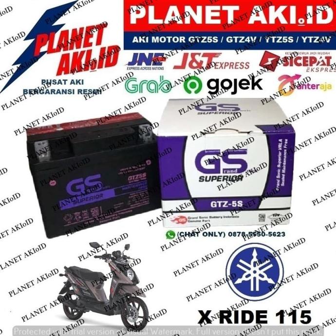 Jual Aki Motor Yamaha X Ride 115 GTZ5S GS Y Accu Kering MF | Shopee