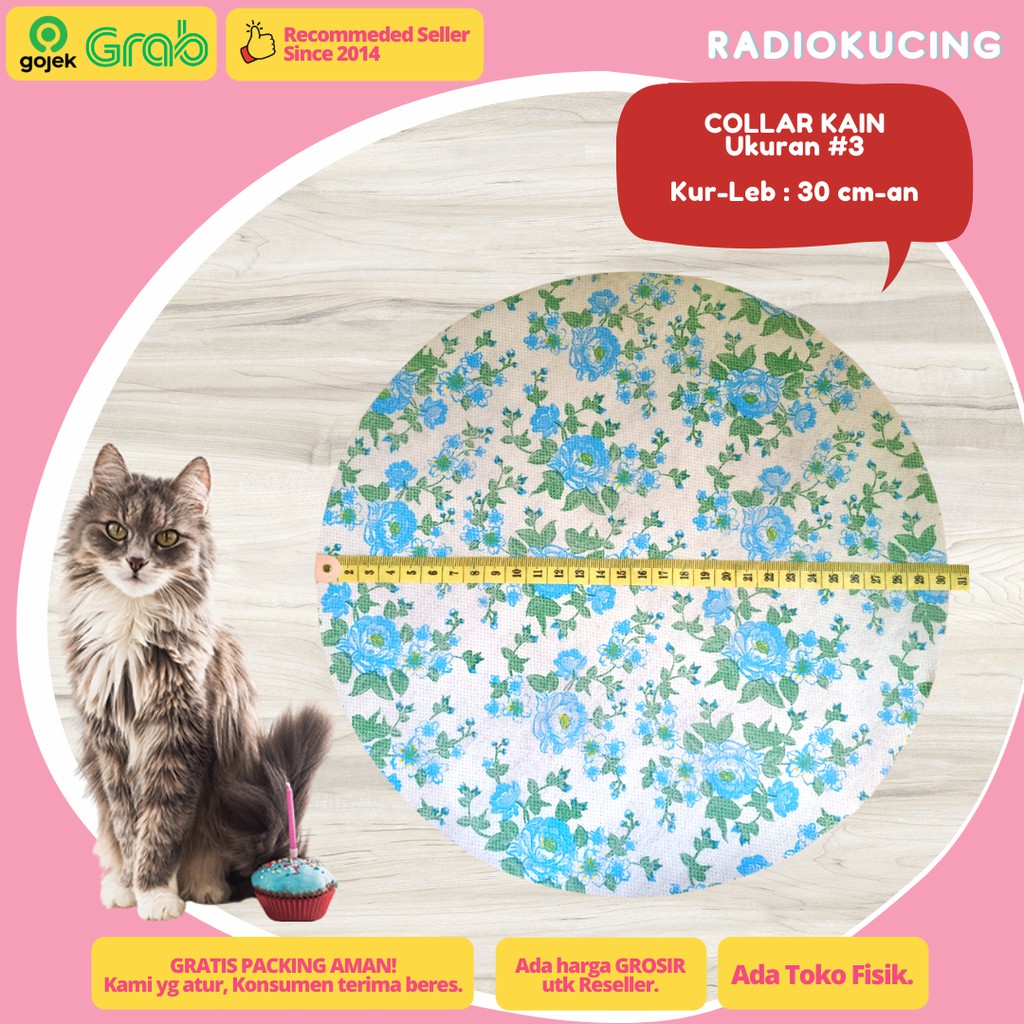 Jual Paper Collar Kain Kucing Motif 30 cm Ukuran L Large Besar Anjing ...