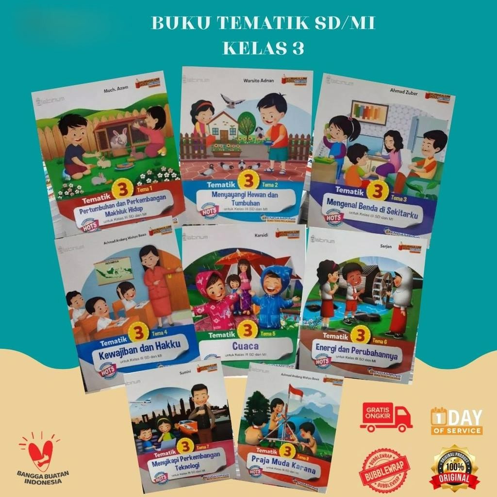 Jual Buku Tematik Sd Mi Kelas 3 Tema 1 2 3 4 5 6 7 8 Hots Platinum