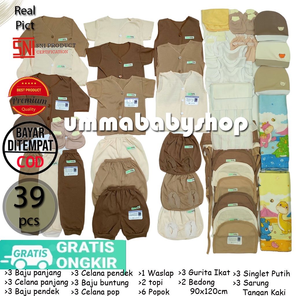 Jual 39 Pcs Paket Hemat Lahiran Lengkap Perlengkapan Baju Bayi Setelan