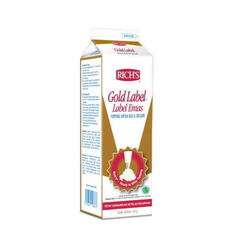 Jual rich richs rich's gold label whipping cream non dairy 907gr ...