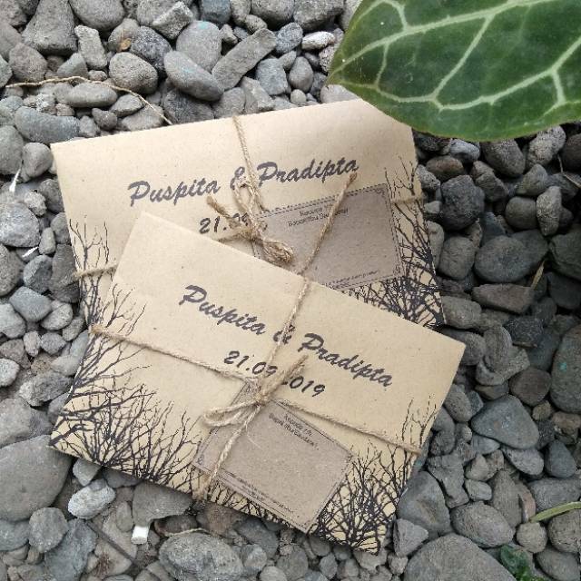 Jual Undangan Rustic murah, amplop plus rami | Shopee Indonesia