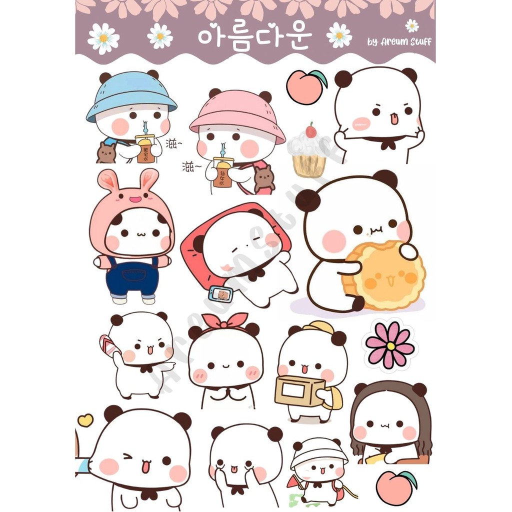 Jual STIKER AESTHETIC | STIKER TUMBLR PANDA LUCU | STIKER HP | Shopee ...