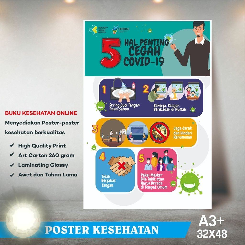 Jual Poster Kesehatan (5 Cara Pencegahan) | Shopee Indonesia