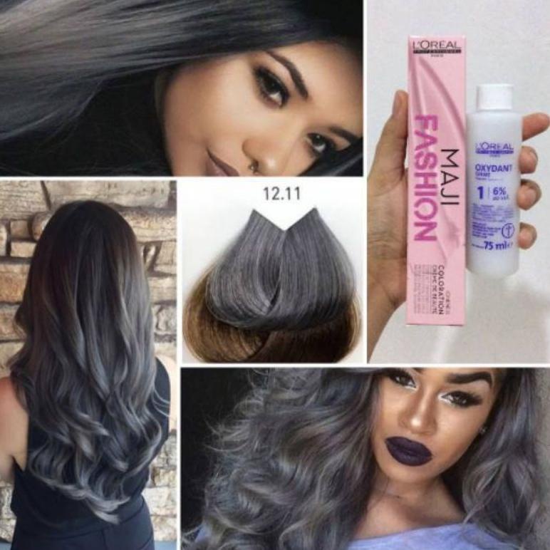 Jual 0Loreal Majifashion Blue Coal 12.11 Ash Blonde Grey AbuAbu Silver
