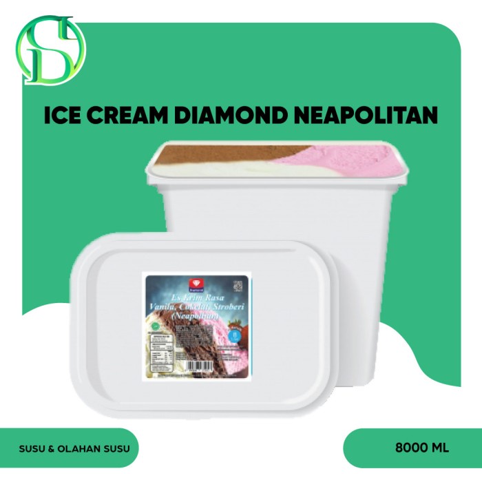 Jual Ice Cream Diamond Es Krim Neapolitan Varian 8 Liter Shopee Indonesia 8256