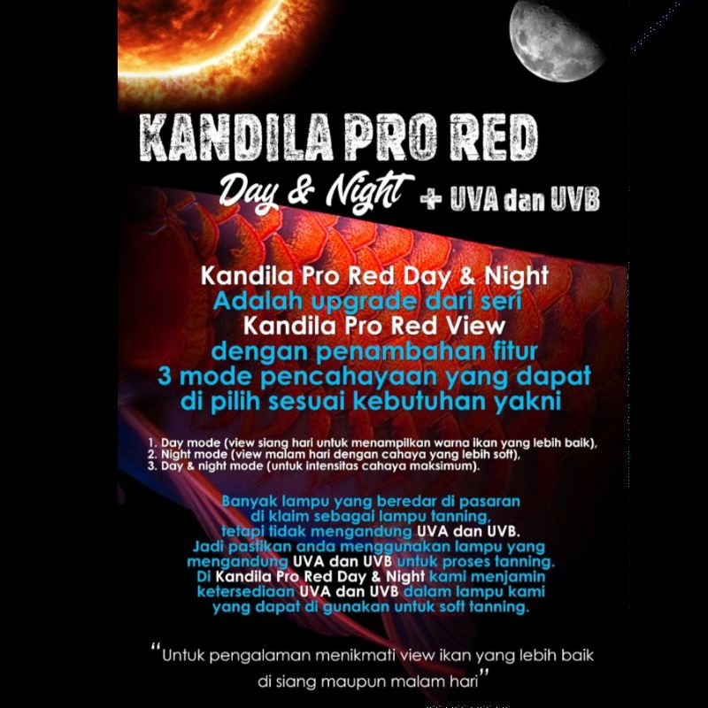 Jual KANDILA PRO RED VIEW PLUS 600 Day & Night + UV A Dan UV B Lampu ...