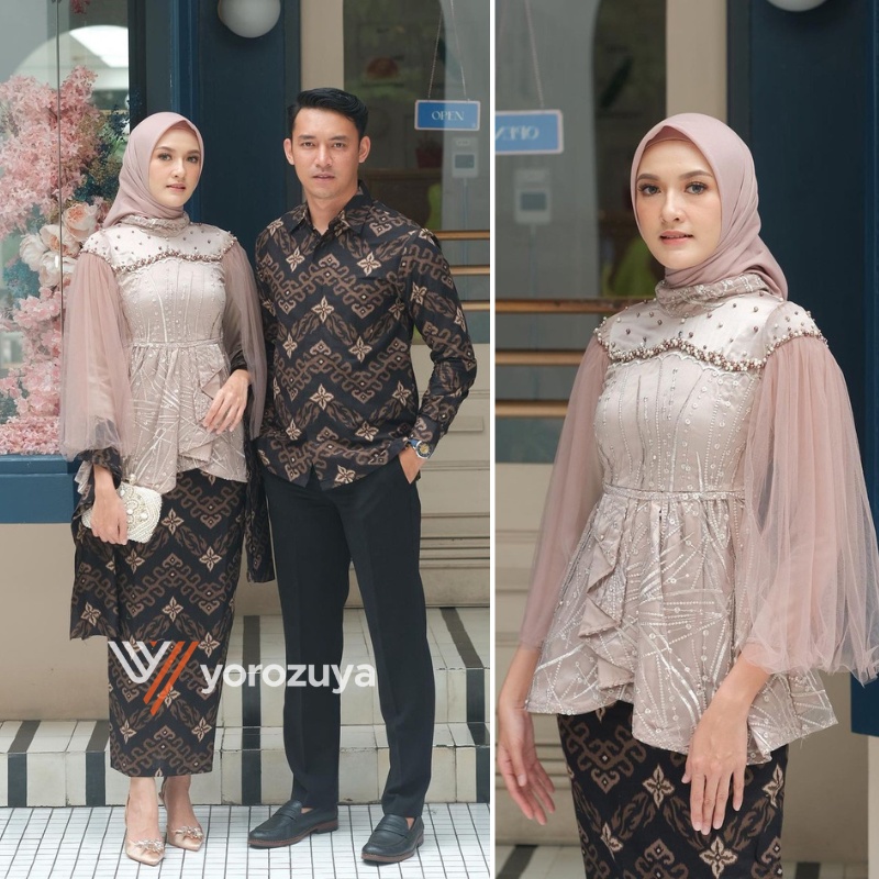 Jual Batik Couple Kebaya Modern Kebaya Wisuda Lamaran Baju Tunangan Batik Brukat Terbaru Baju 5092