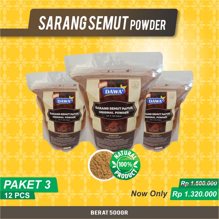 Jual FREE ONGKIR - 12 Pcs Sarang Semut Papua Powder / Bubuk Original ...