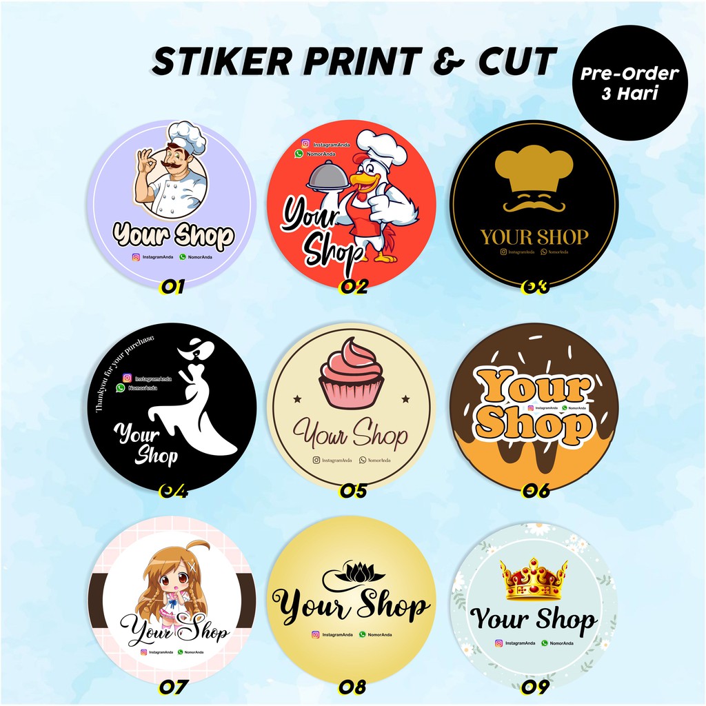 Jual Stiker Print N Cut ( Ukuran by request) | Shopee Indonesia