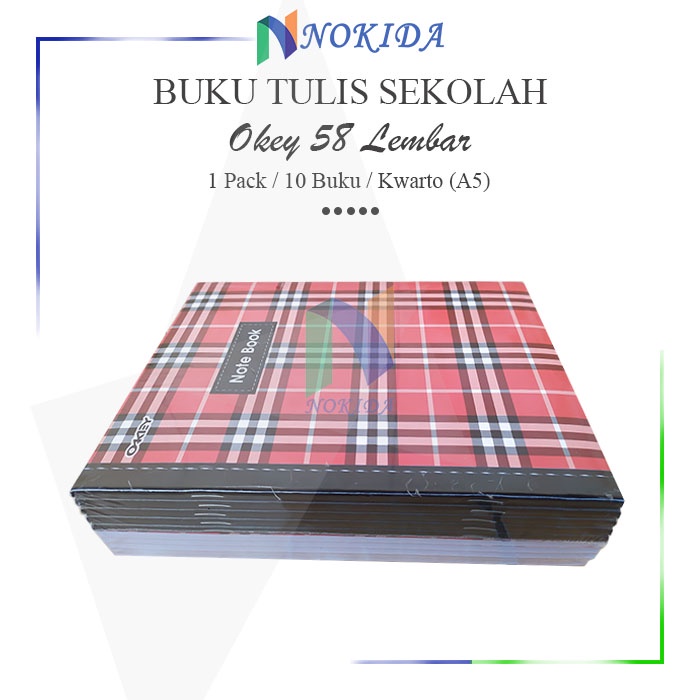 Jual Nokida Buku Tulis Sekolah Kwarto Okey 58 Lembar [1 Pack] / Buku ...