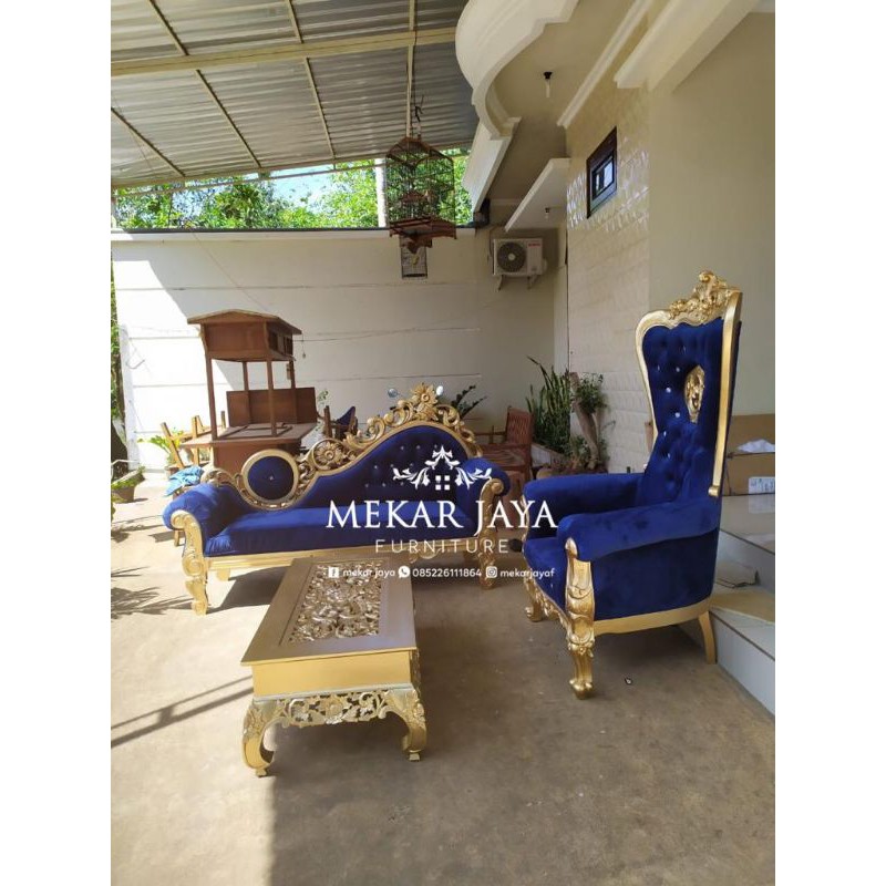 Jual Set Kursi Sofa Lois Ruang Tamu Sofa Syahrini Set Meja Ketapang Full Ukir Finishing Gold