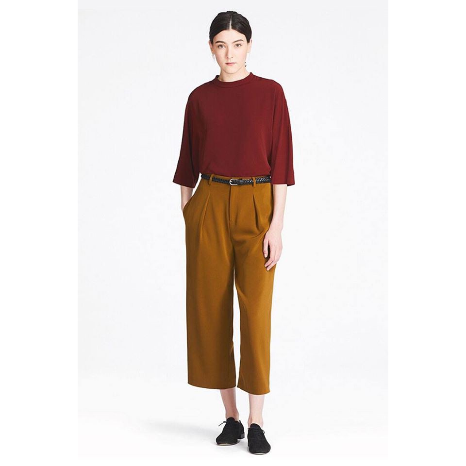 Jual UNIQLO WOMEN Drape Wide Leg Cropped Pants Shopee Indonesia