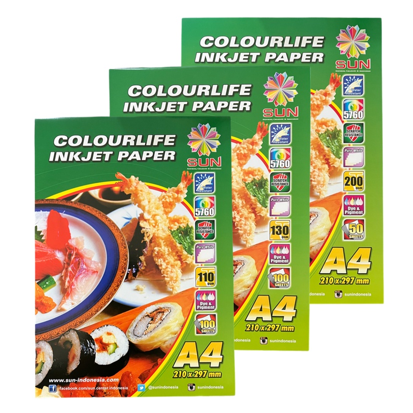 Jual Kertas Foto Inkjet Matte Sun Colourlife A4 Inkjet Photo Paper ...
