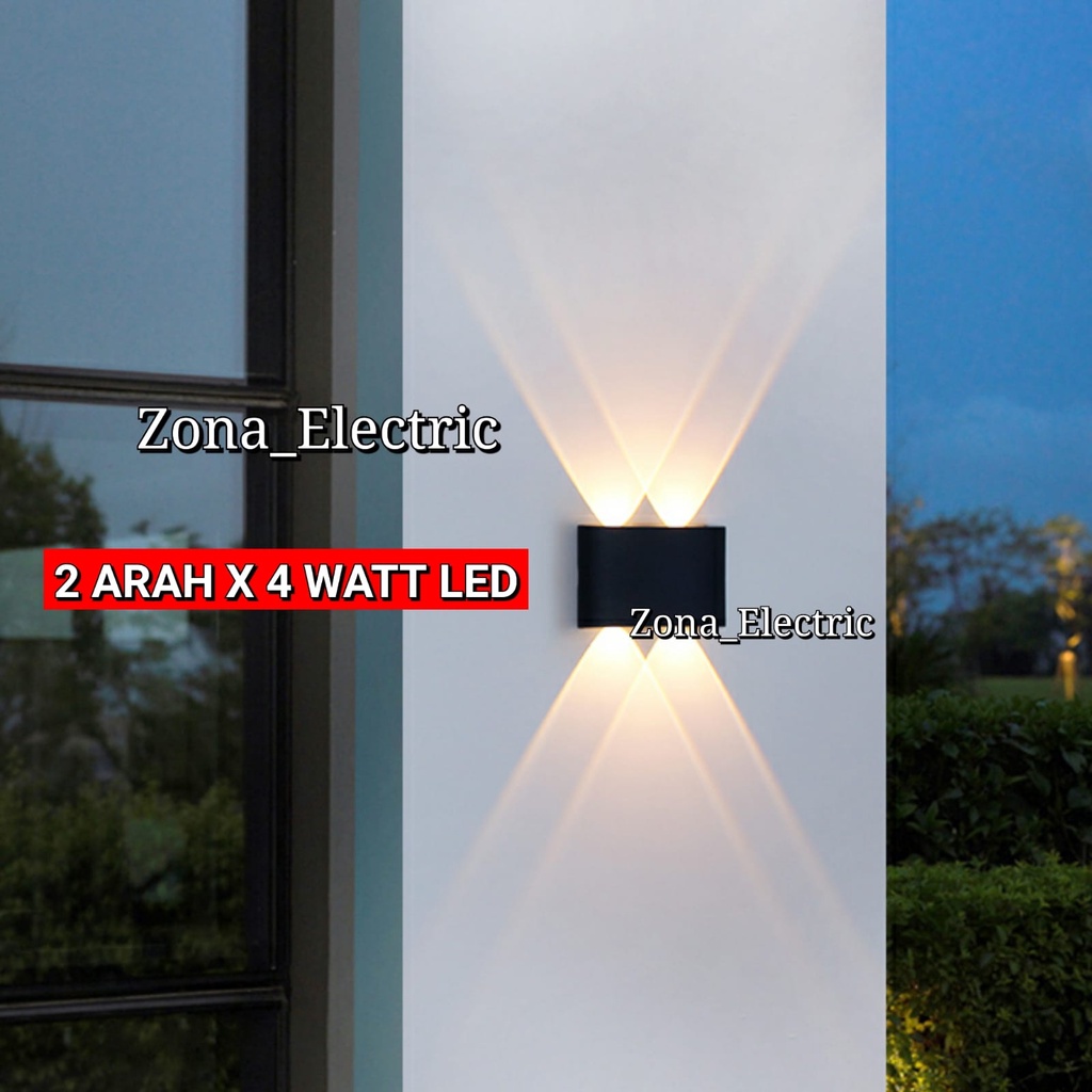 Jual Lampu Dinding Taman Led 2 Arah 4 Watt Aluminium Wall Light