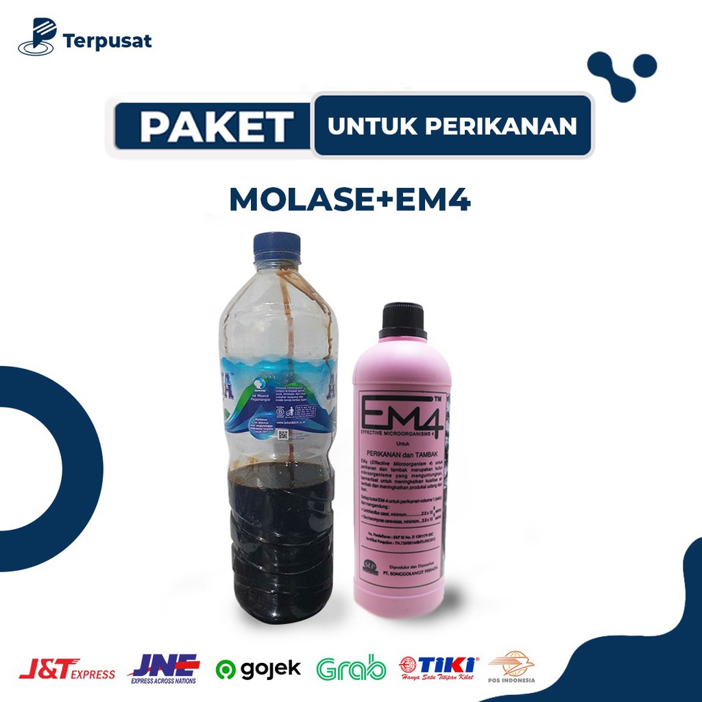 Jual Satu Paket EM4 Perikanan 1 Liter dan Molase 1 Kg untuk perikanan ...
