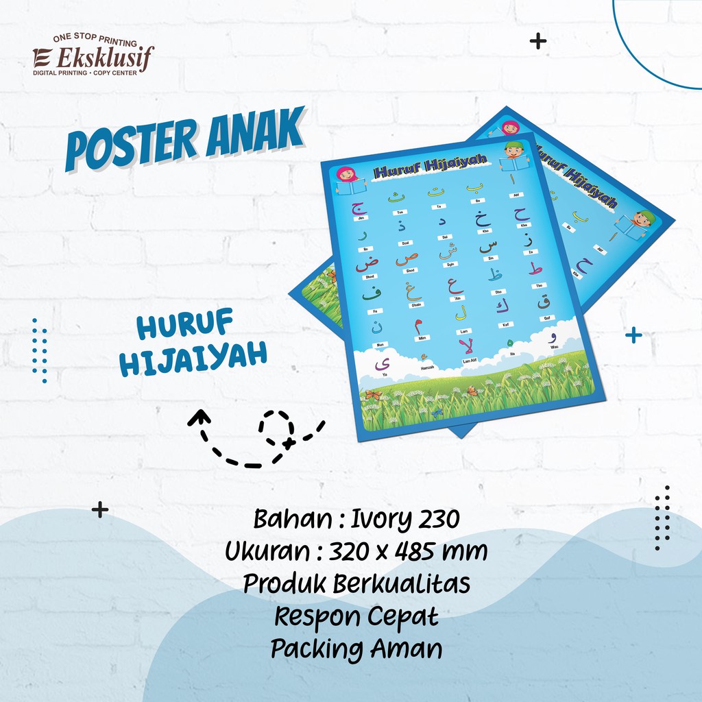 Jual Poster Anak / Poster Dinding (BELAJAR HURUF HIJAIYAH) / Poster ...