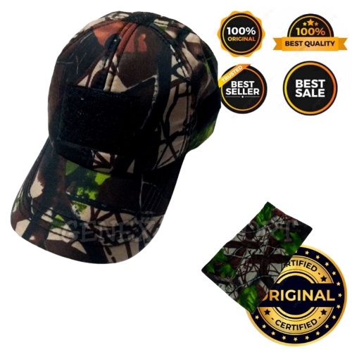 Jual Cod Bayar Ditempat Topi Hunting Camo Plus Buff Camo Satu Set