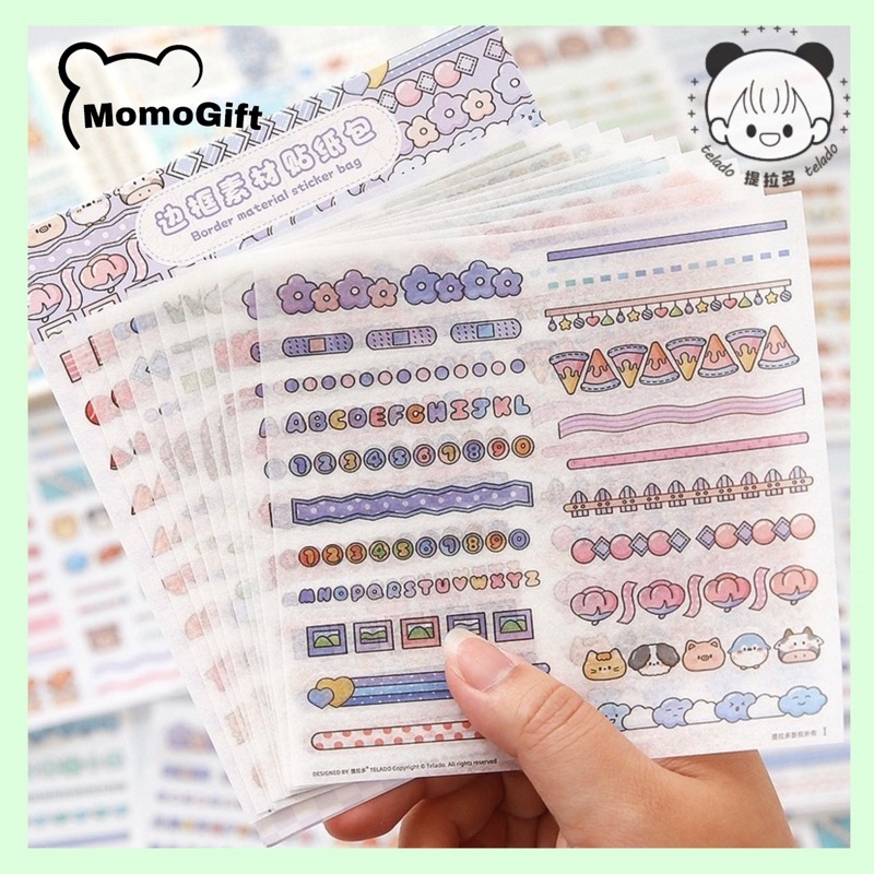 Jual Stiker Frame DIY Buku Jurnal Motif Border Material Sticker Pack 10 ...