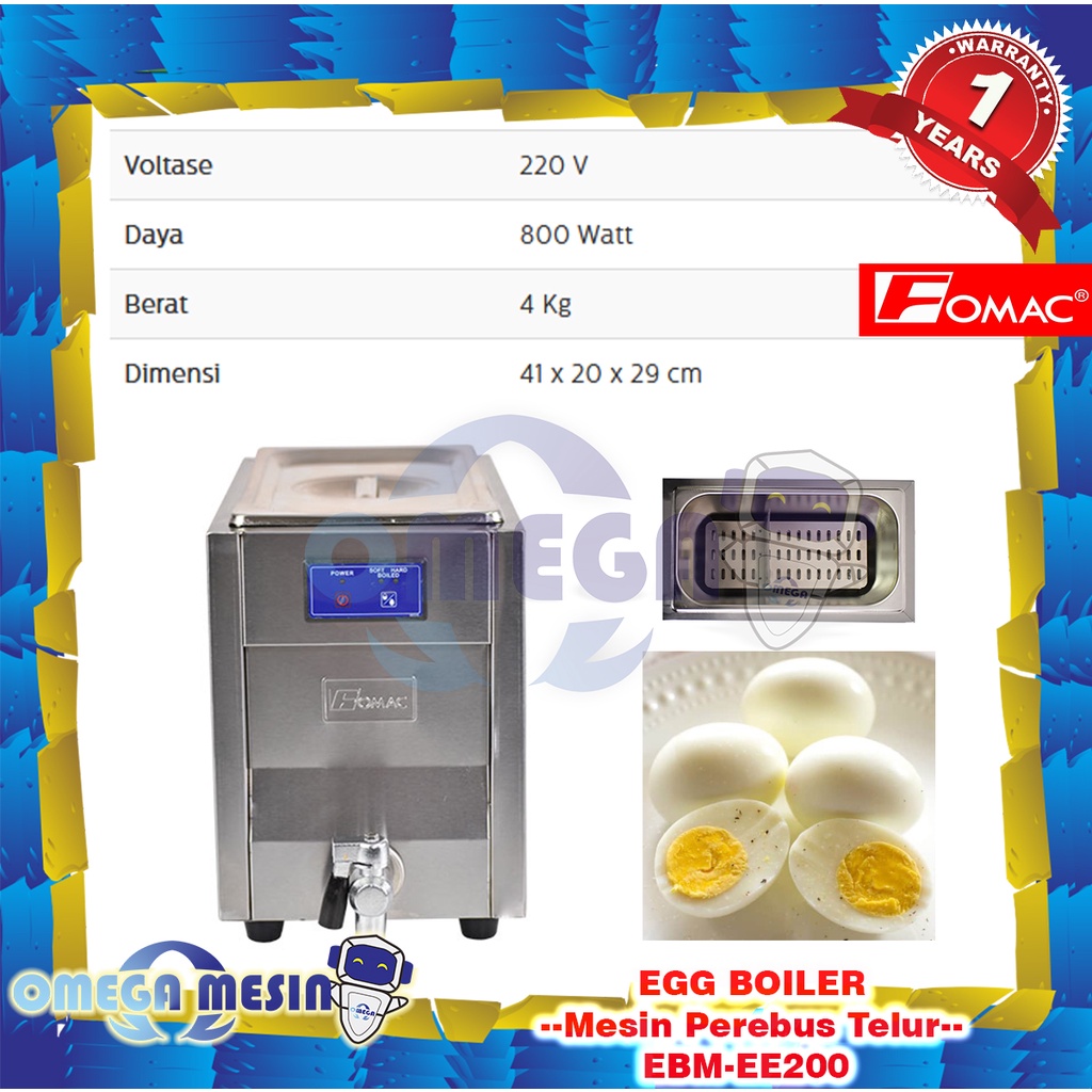 Jual Mesin Perebus Telur / Egg Boiler EBM-EE200 FOMAC - Kapasitas 30 ...