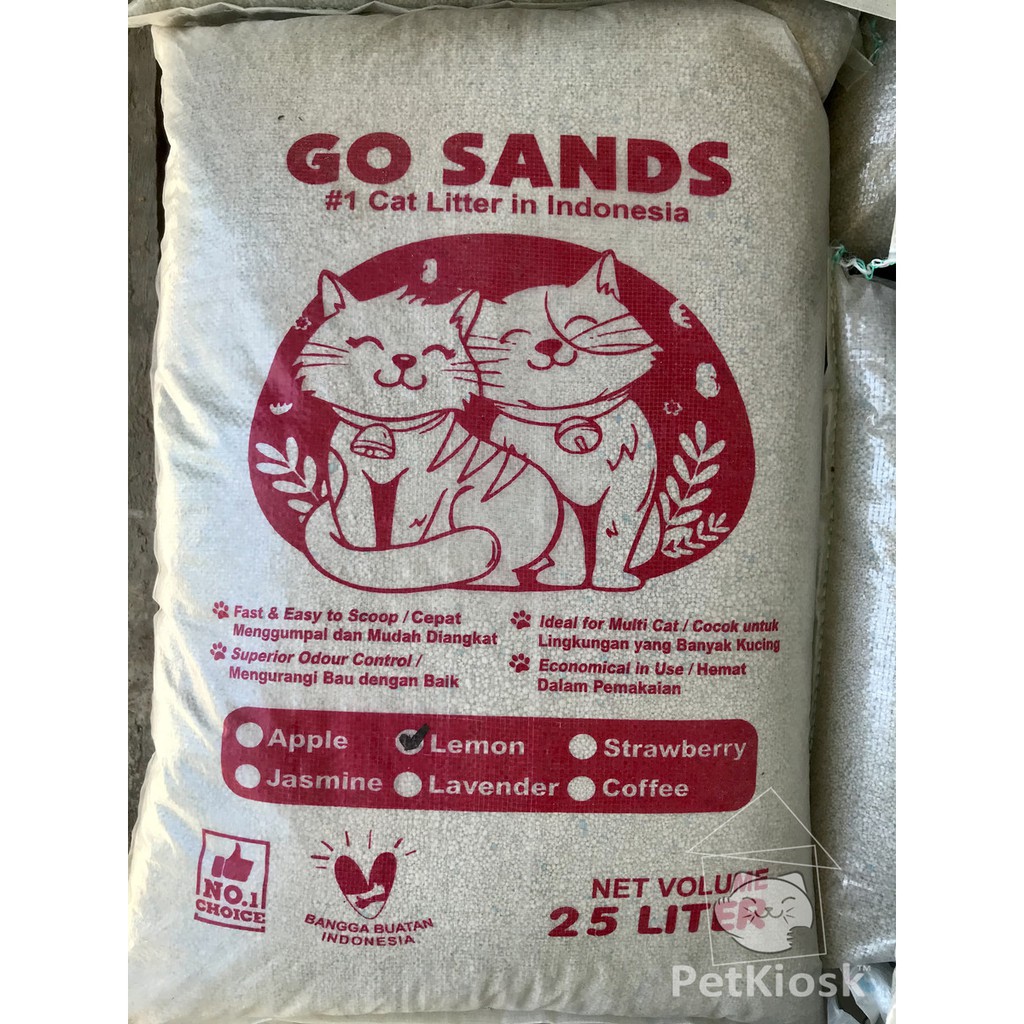 Jual GO SANDS Cat Litter 25 Liter / Pasir Kucing Gumpal Wangi Bentonite