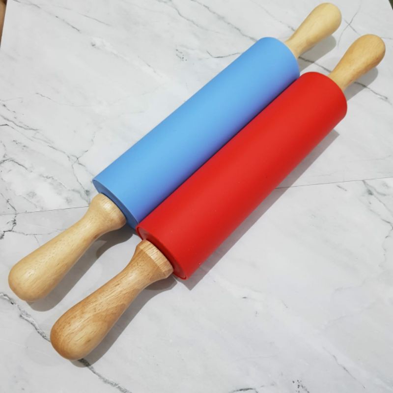 Jual rolling pin silicon gg kayu 38 cm penggiling adonan roti | Shopee ...