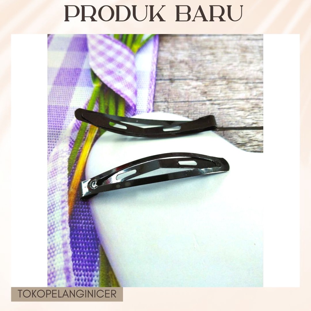 Jual Sepasang Jepit Rambut Tip Top Kecil Polos Hitam / Hair Clip Tiktak ...