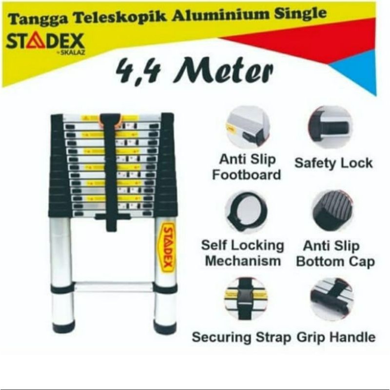 Jual Tangga Lipat Teleskopik Meter Single Alumunium Stadex Shopee Indonesia