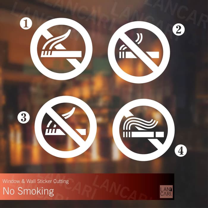 Jual Sticker Cutting No smoking stiker Peringatan dilarang merokok ...