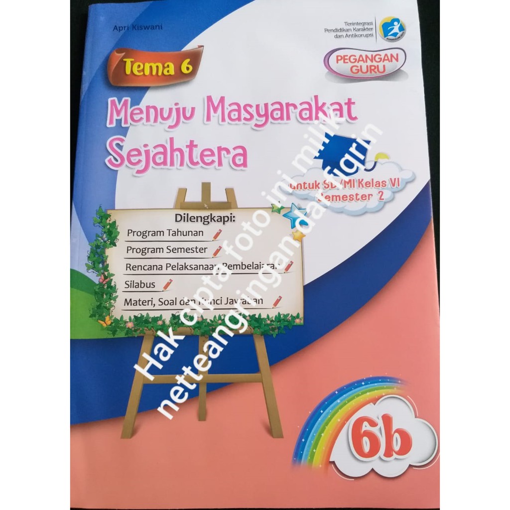 Jual paket Pegangan Guru tematik kelas 6 Semester 2 tema 6 7 8 9 SD/MI ...