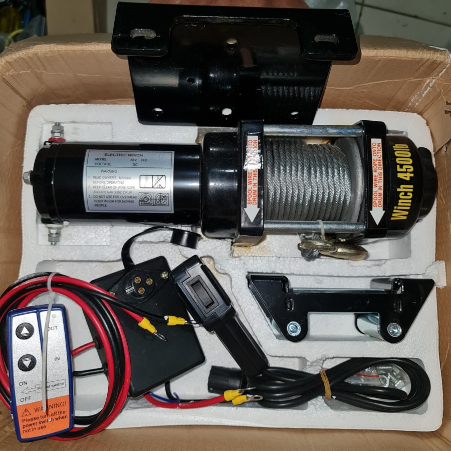Jual WINCH ATV HOIST 12V 2200 KG ELECTRIC WINCH 4500 LBS Shopee Indonesia
